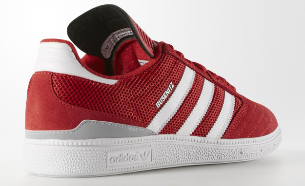 Red-White adidas Busenitz Men's Skate Shoe, heel tab