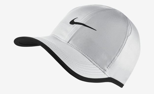 White-Black Feather Light Tennis Hat By Nike