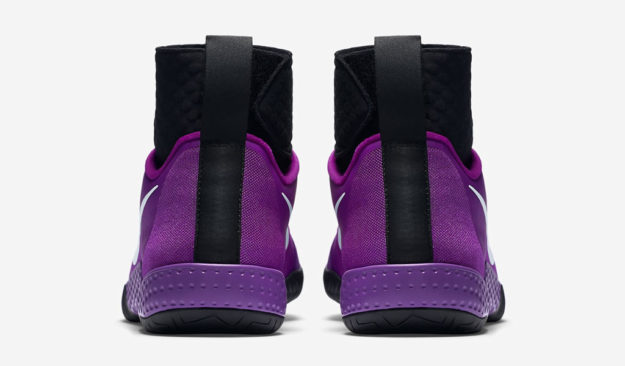 Violet Flare Tennis Shoe by NikeCourt, Heel Tab