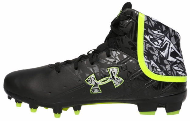 Black Banshee Mid MC Lacrosse Cleat By Under Armour