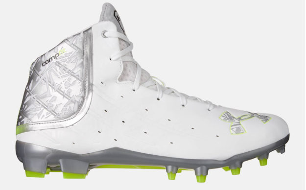 White Men's Banshee Mid MC Lacrosse Cleat By Under Armour
