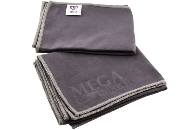 Grey Non Slip Yoga Towel