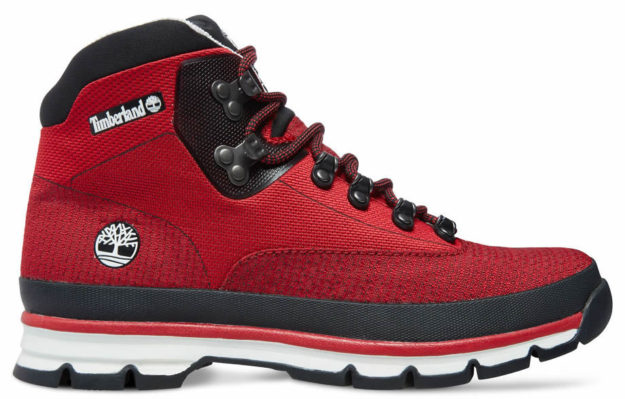 Red Men's Euro Hiker Mid Jacquard Boots By Timberland
